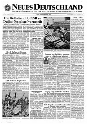 Neues Deutschland Online-Archiv vom 06.03.1958