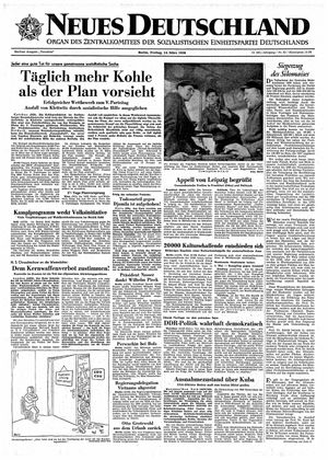 Neues Deutschland Online-Archiv vom 14.03.1958