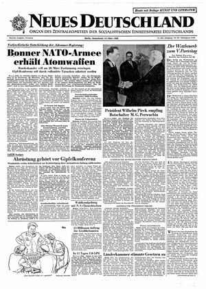 Neues Deutschland Online-Archiv vom 15.03.1958