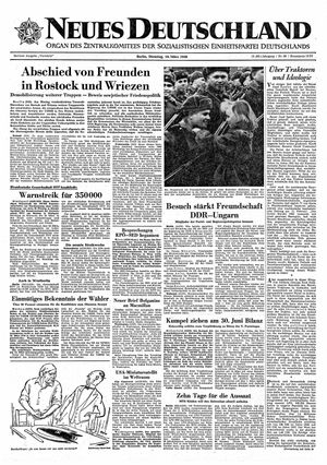 Neues Deutschland Online-Archiv vom 18.03.1958