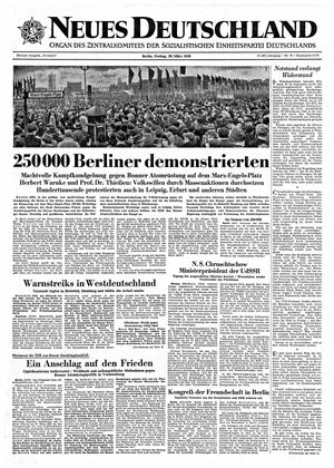 Neues Deutschland Online-Archiv vom 28.03.1958