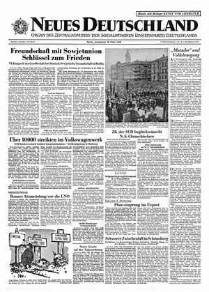 Neues Deutschland Online-Archiv vom 29.03.1958