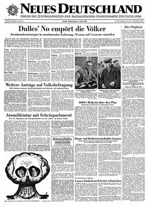 Neues Deutschland Online-Archiv on Apr 3, 1958