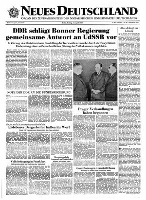 Neues Deutschland Online-Archiv vom 11.04.1958