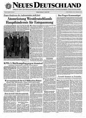 Neues Deutschland Online-Archiv vom 13.04.1958