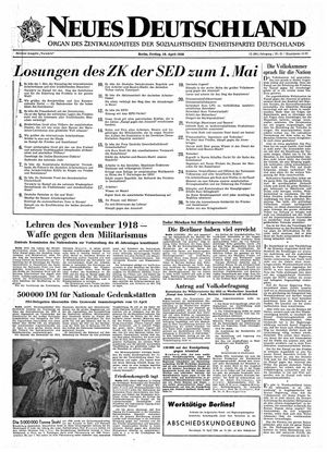 Neues Deutschland Online-Archiv vom 18.04.1958