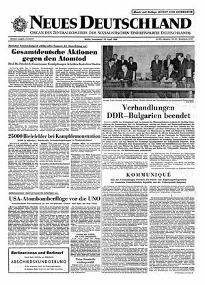 Neues Deutschland Online-Archiv on Apr 19, 1958