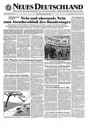 Neues Deutschland Online-Archiv vom 24.04.1958