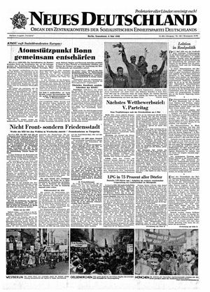 Neues Deutschland Online-Archiv vom 03.05.1958