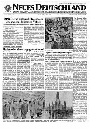 Neues Deutschland Online-Archiv vom 09.05.1958