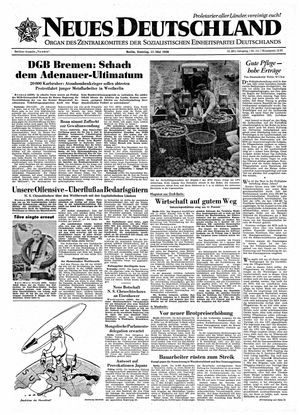 Neues Deutschland Online-Archiv vom 11.05.1958