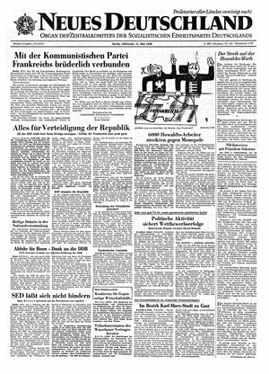 Neues Deutschland Online-Archiv vom 21.05.1958