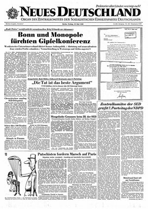 Neues Deutschland Online-Archiv vom 23.05.1958