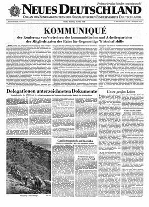 Neues Deutschland Online-Archiv vom 25.05.1958