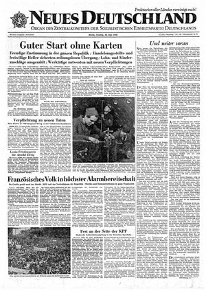 Neues Deutschland Online-Archiv vom 30.05.1958