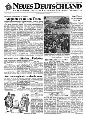 Neues Deutschland Online-Archiv vom 31.05.1958