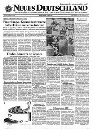 Neues Deutschland Online-Archiv vom 03.06.1958