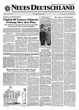 Neues Deutschland Online-Archiv vom 04.06.1958