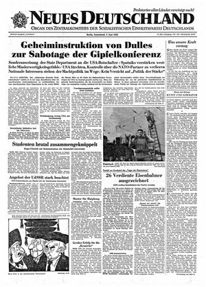 Neues Deutschland Online-Archiv vom 07.06.1958