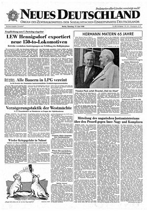 Neues Deutschland Online-Archiv vom 17.06.1958