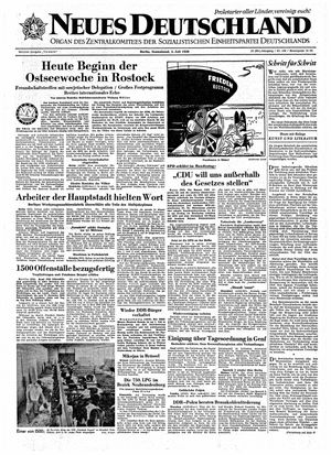 Neues Deutschland Online-Archiv vom 05.07.1958