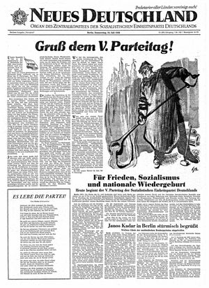 Neues Deutschland Online-Archiv vom 10.07.1958