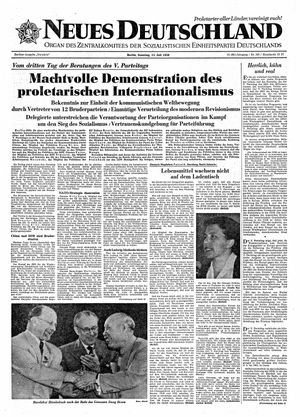 Neues Deutschland Online-Archiv vom 13.07.1958