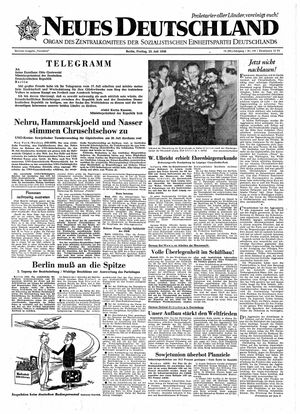 Neues Deutschland Online-Archiv vom 25.07.1958