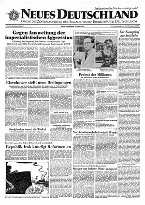 Neues Deutschland Online-Archiv vom 26.07.1958