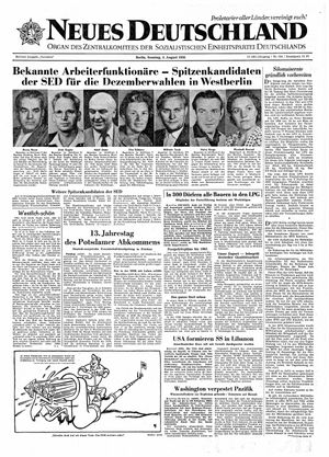 Neues Deutschland Online-Archiv on Aug 3, 1958