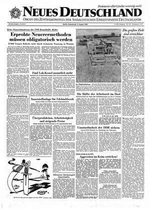 Neues Deutschland Online-Archiv vom 09.08.1958
