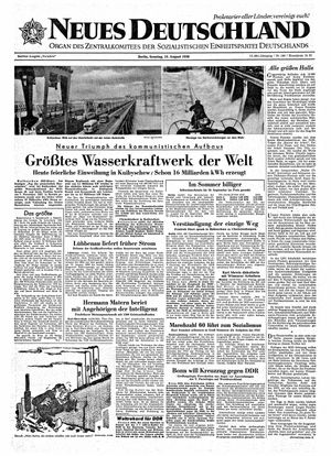 Neues Deutschland Online-Archiv on Aug 10, 1958