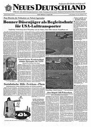 Neues Deutschland Online-Archiv vom 13.08.1958