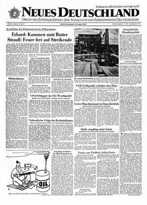 Neues Deutschland Online-Archiv vom 16.08.1958