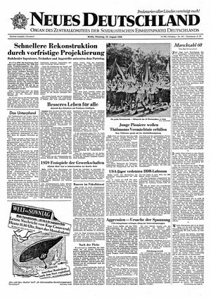 Neues Deutschland Online-Archiv vom 19.08.1958