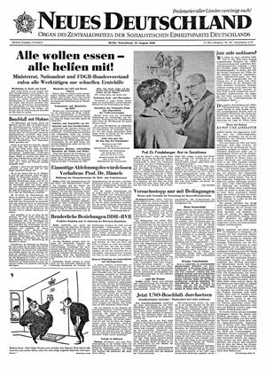 Neues Deutschland Online-Archiv vom 23.08.1958