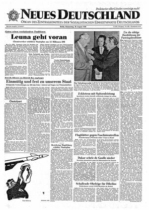 Neues Deutschland Online-Archiv vom 28.08.1958
