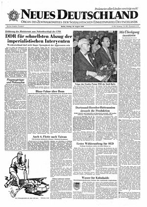 Neues Deutschland Online-Archiv vom 29.08.1958