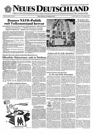 Neues Deutschland Online-Archiv vom 10.09.1958