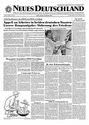 Neues Deutschland Online-Archiv vom 14.09.1958