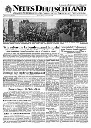 Neues Deutschland Online-Archiv vom 15.09.1958