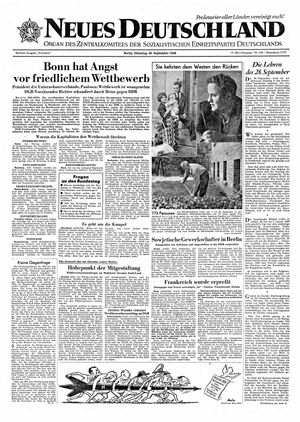 Neues Deutschland Online-Archiv vom 30.09.1958