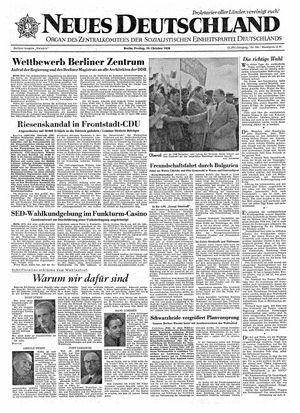 Neues Deutschland Online-Archiv vom 10.10.1958