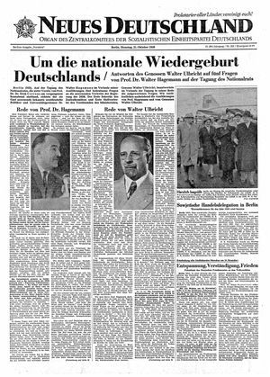 Neues Deutschland Online-Archiv vom 21.10.1958