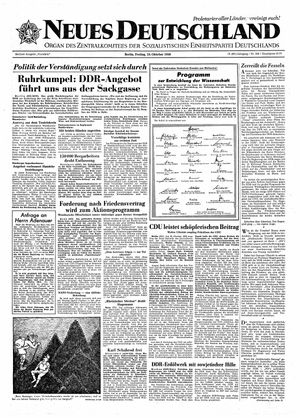 Neues Deutschland Online-Archiv vom 24.10.1958