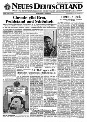 Neues Deutschland Online-Archiv vom 04.11.1958