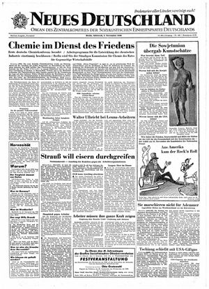 Neues Deutschland Online-Archiv vom 05.11.1958