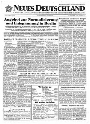 Neues Deutschland Online-Archiv vom 08.11.1958