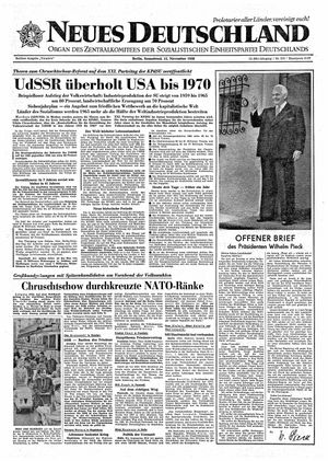 Neues Deutschland Online-Archiv vom 15.11.1958
