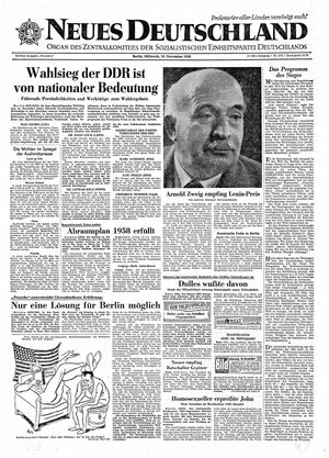 Neues Deutschland Online-Archiv on Nov 19, 1958